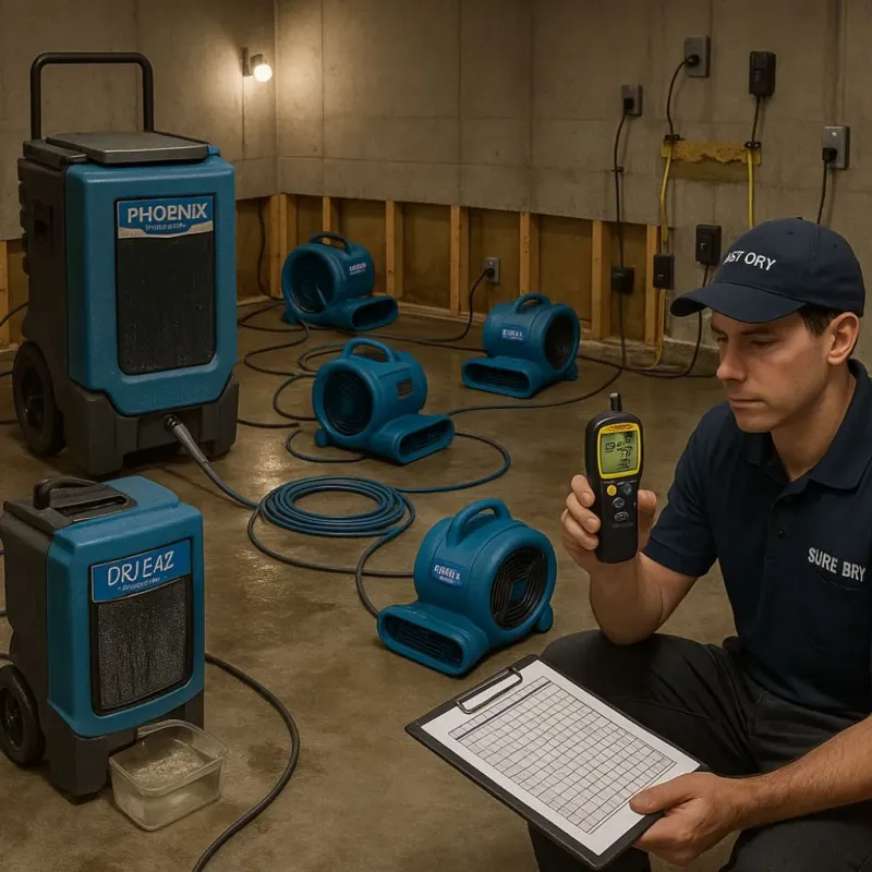 Structural Drying and Dehumidification process in Montague, MA